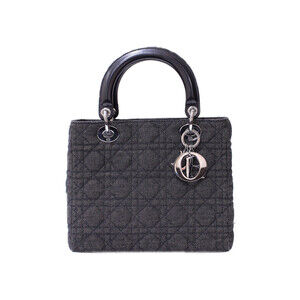 Christian Dior Lady Dior Black Cannage Denim Leather Handbag Shoulder strap